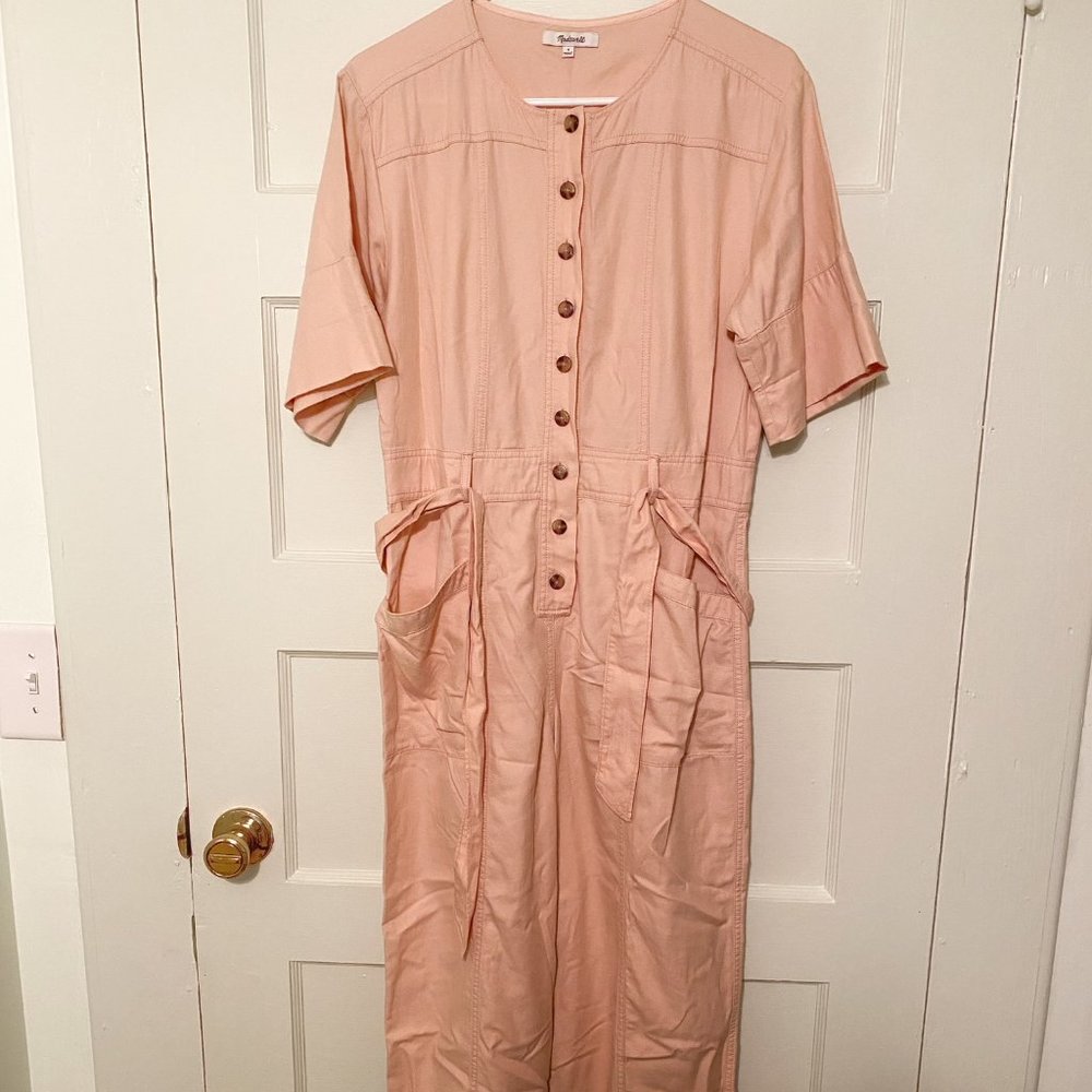 Women's Madewell Blush Topstitched Coverall Jumpsuit